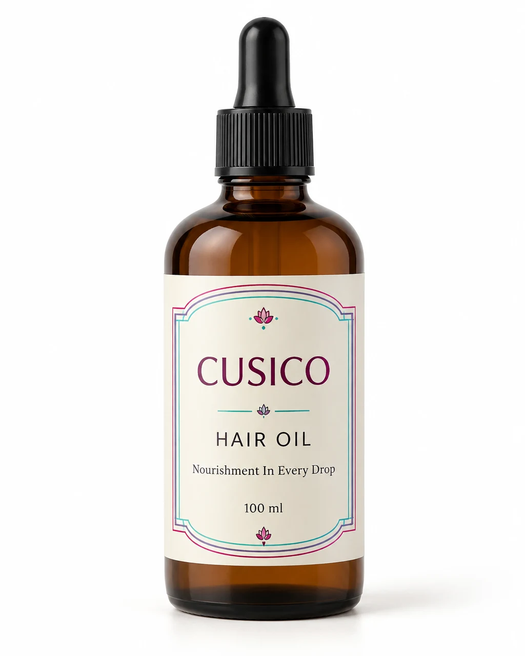 Illustrative Cusico Hair Oil bottle