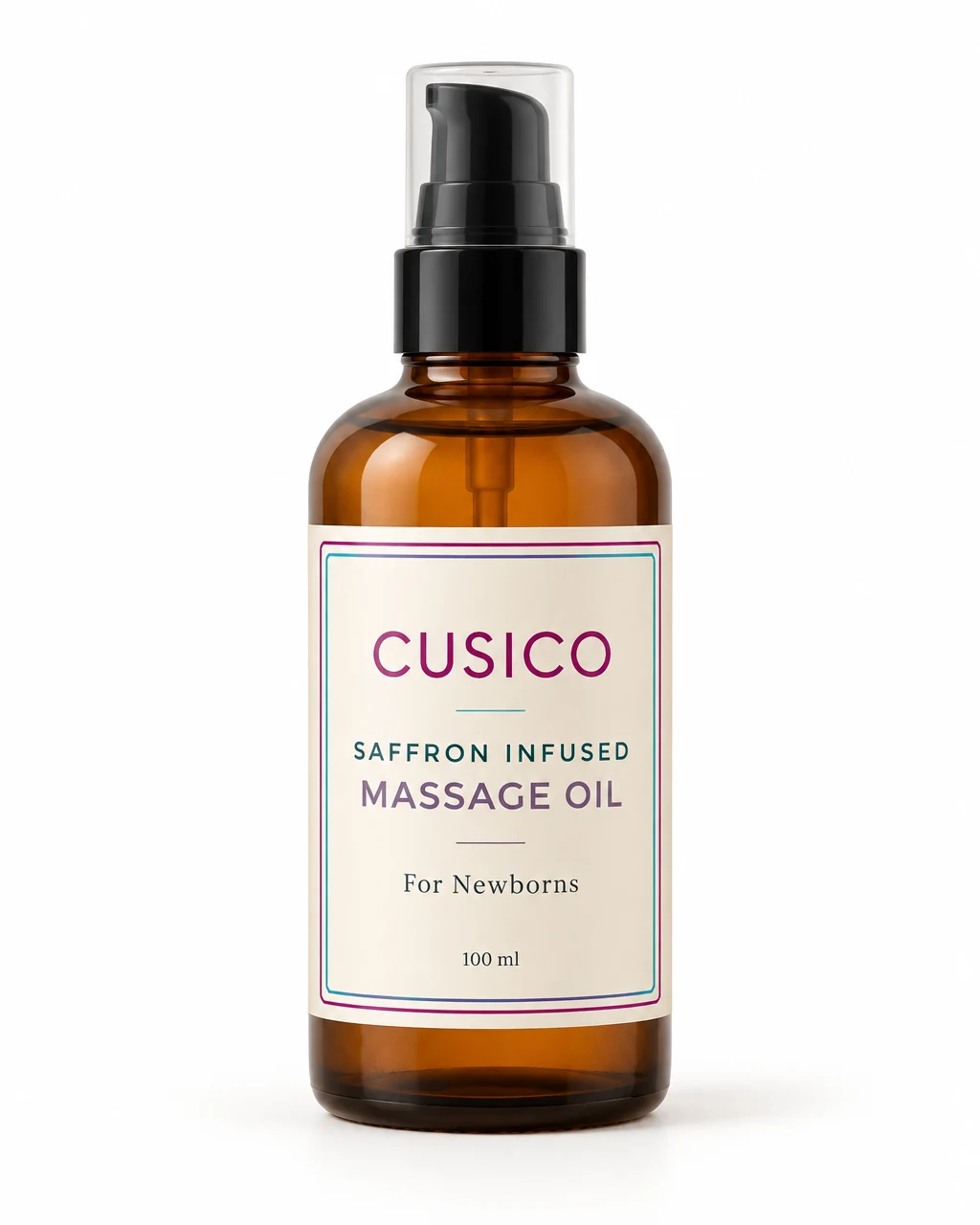 Illustrative Cusico Saffron Infused Massage Oil bottle